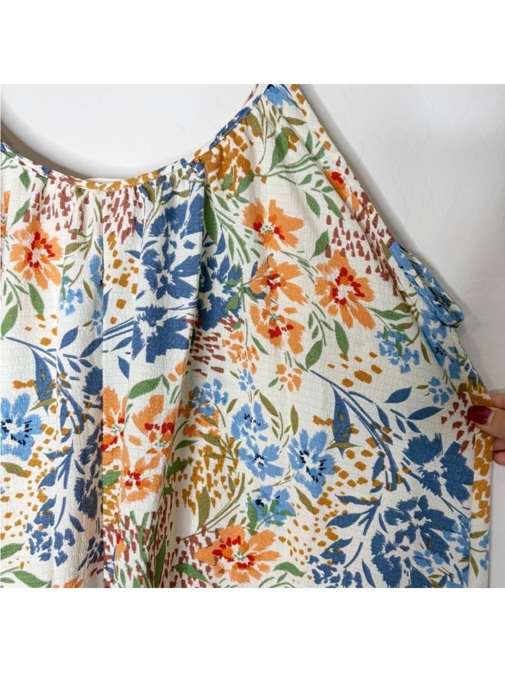 Three Bird Nest Ellie Ruffle Midi Dress Floral Print Large Pockets NWT